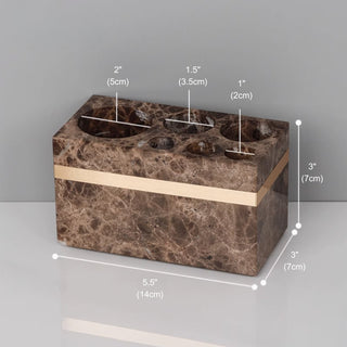 Luxury Premium Natural Brown Marble Bathroom Vanity Set Organizer | Spa Style Accessories