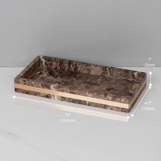 Luxury Premium Natural Brown Marble Bathroom Vanity Set Organizer | Spa Style Accessories