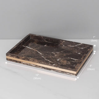 Luxury Premium Natural Brown Marble Bathroom Vanity Set Organizer | Spa Style Accessories