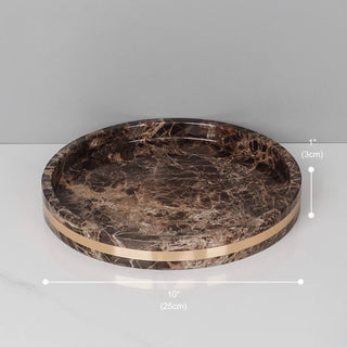 Luxury Premium Natural Brown Marble Bathroom Vanity Set Organizer | Spa Style Accessories