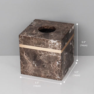Luxury Premium Natural Brown Marble Bathroom Vanity Set Organizer | Spa Style Accessories