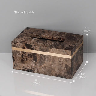 Luxury Premium Natural Brown Marble Bathroom Vanity Set Organizer | Spa Style Accessories