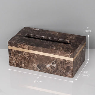 Luxury Premium Natural Brown Marble Bathroom Vanity Set Organizer | Spa Style Accessories