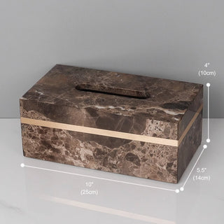Luxury Premium Natural Brown Marble Bathroom Vanity Set Organizer | Spa Style Accessories