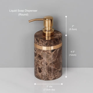 Luxury Premium Natural Brown Marble Bathroom Vanity Set Organizer | Spa Style Accessories