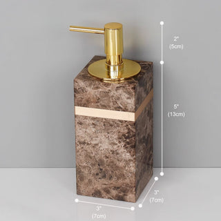 Luxury Premium Natural Brown Marble Bathroom Vanity Set Organizer | Spa Style Accessories