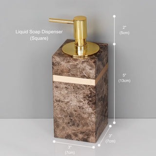 Luxury Premium Natural Brown Marble Bathroom Vanity Set Organizer | Spa Style Accessories