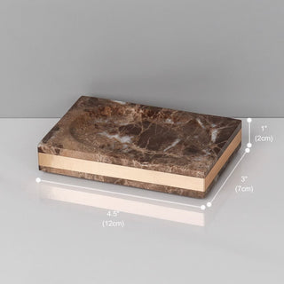 Luxury Premium Natural Brown Marble Bathroom Vanity Set Organizer | Spa Style Accessories