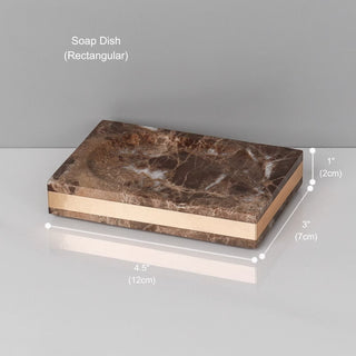 Luxury Premium Natural Brown Marble Bathroom Vanity Set Organizer | Spa Style Accessories