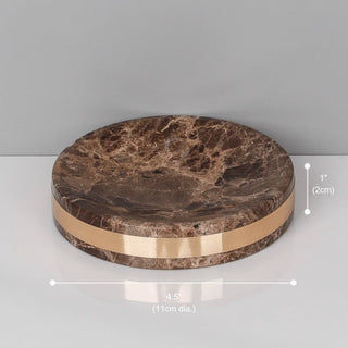 Luxury Premium Natural Brown Marble Bathroom Vanity Set Organizer | Spa Style Accessories