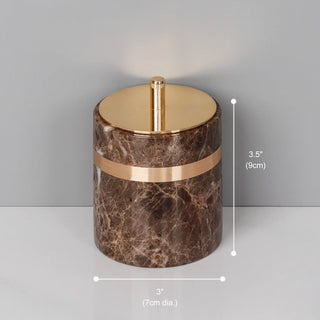 Luxury Premium Natural Brown Marble Bathroom Vanity Set Organizer | Spa Style Accessories
