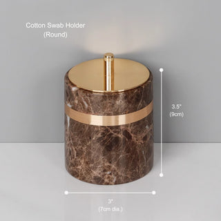 Luxury Premium Natural Brown Marble Bathroom Vanity Set Organizer | Spa Style Accessories