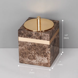 Luxury Premium Natural Brown Marble Bathroom Vanity Set Organizer | Spa Style Accessories