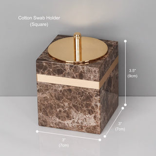 Luxury Premium Natural Brown Marble Bathroom Vanity Set Organizer | Spa Style Accessories