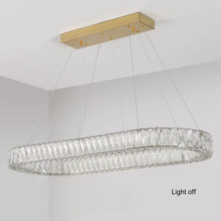 Luxury Sparkling Oval 3-side Crystal Chandelier | Luxury Dining Pendant Lighting