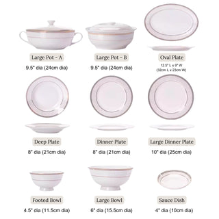 Opulent Gold Rimmed Dinnerware Set | Royal Style Tableware for Wedding & Special Occasion Dinnerware