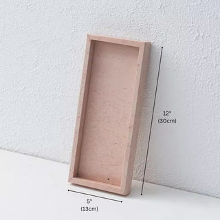 Pink Marble Rectangular Valet Tray | Natural Stone Catchall | Vanity Organizer