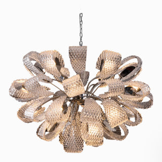 Post-contemporary Glass Flower Burst Chandelier | Glam Glass Sphere Pendant Light
