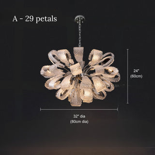 Post-contemporary Glass Flower Burst Chandelier | Glam Glass Sphere Pendant Light