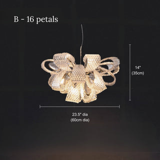 Post-contemporary Glass Flower Burst Chandelier | Glam Glass Sphere Pendant Light