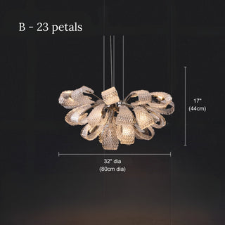 Post-contemporary Glass Flower Burst Chandelier | Glam Glass Sphere Pendant Light