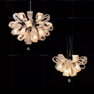 Post-contemporary Glass Flower Burst Chandelier | Glam Glass Sphere Pendant Light