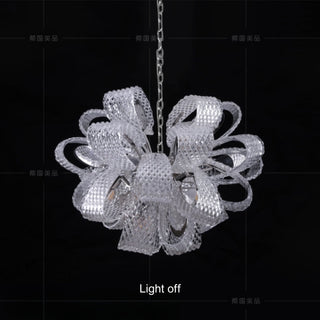 Post-contemporary Glass Flower Burst Chandelier | Glam Glass Sphere Pendant Light