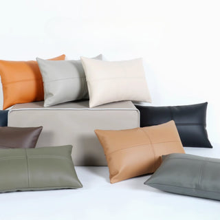 Premium PU Leather Accent Pillow | Contemporary Sofa Cushion | Easy Clean Design