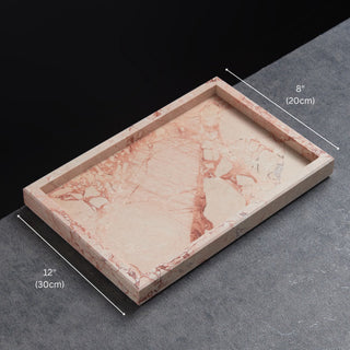 Rosa Natural Marble Rectangular Valet Tray | Rectangular Catchall | for Cosmetics & Jewelry