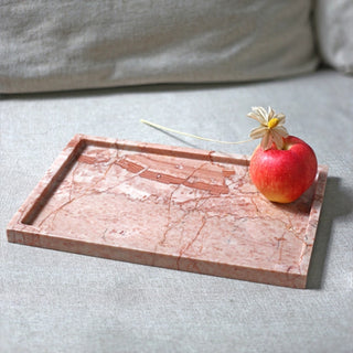 Rosa Natural Marble Rectangular Valet Tray | Rectangular Catchall | for Cosmetics & Jewelry