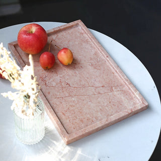 Rosa Natural Marble Rectangular Valet Tray | Rectangular Catchall | for Cosmetics & Jewelry