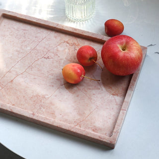 Rosa Natural Marble Rectangular Valet Tray | Rectangular Catchall | for Cosmetics & Jewelry