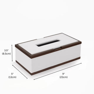 Rosewood & Leather Tray | Modern Luxe | Dark Wood Frame & Pebbled Leather