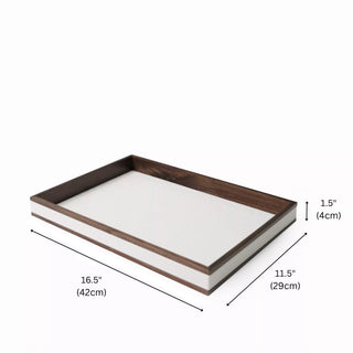 Rosewood & Leather  Tissue Box | Modern Luxe | Dark Wood Frame & Pebbled Leather