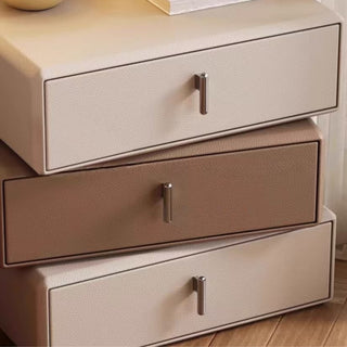 Rotating Leather Bedside Cabinet | 3‑Tier 360° Pivot Drawers Nightstand