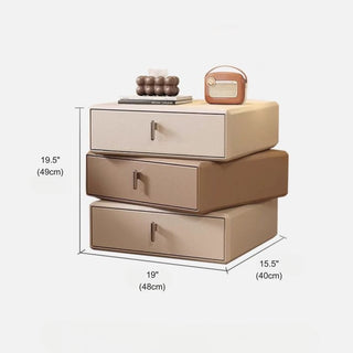 Rotating Leather Bedside Cabinet | 3‑Tier 360° Pivot Drawers Nightstand