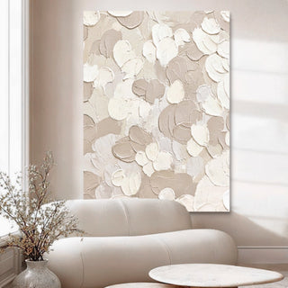 Sculptural Brushstroke Wall Art | 3D Impasto Effect | Neutral Beige & Cream Painting