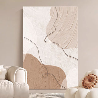 (Prints) Serene Fluid Abstract Wall Art | Muted Beige & Brown | Minimalist Art
