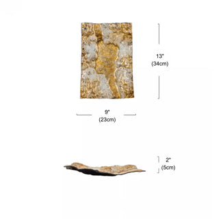 Shimmering Gold & White Textured Table Art | Luxury Home Decor Accent