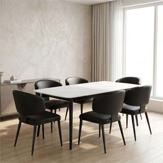 The Riviera Leather Dining Chair | Crease-Resistant | Sculptural Back-Hugging Form & Architectural Comfort (I)