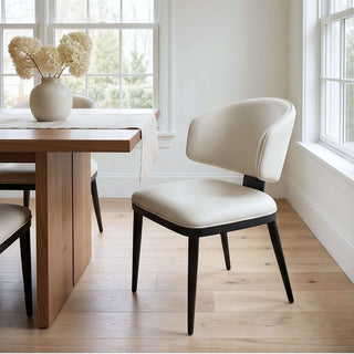 The Riviera Leather Dining Chair | Crease-Resistant | Sculptural Back-Hugging Form & Architectural Comfort (I)