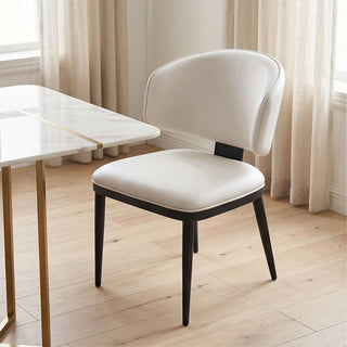 The Riviera Leather Dining Chair | Crease-Resistant | Sculptural Back-Hugging Form & Architectural Comfort (I)