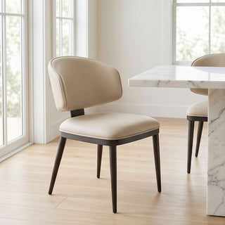 The Riviera Leather Dining Chair | Crease-Resistant | Sculptural Back-Hugging Form & Architectural Comfort (FB)