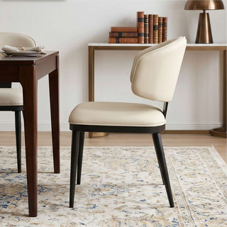 The Riviera Leather Dining Chair | Crease-Resistant | Sculptural Back-Hugging Form & Architectural Comfort (I)