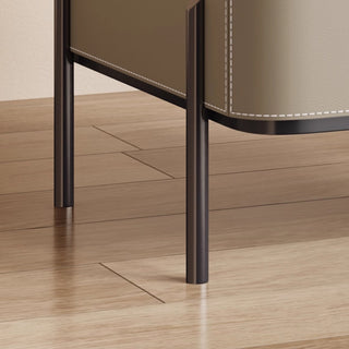 The Milan Leather Nightstand | 2-Drawer with Slim Metal Legs