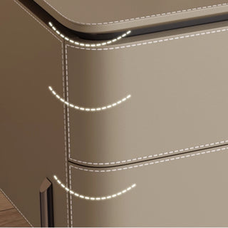 The Milan Leather Nightstand | 2-Drawer with Slim Metal Legs