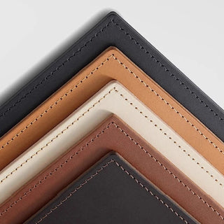 The Milan Leather Slim Nightstand | 2-Drawer with Leather Handles