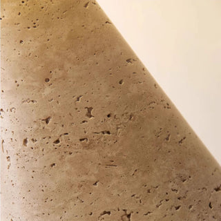 Tuscan Travertine Table Lamp | Solid Honed Natural Stone Column | Minimalist Lighting